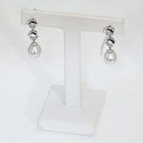 South Sea Pearl & Diamond Drop Earrings in 18ct White Gold