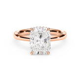 TIFFANY | Hidden Halo Elongated Cushion Diamond Ring in Rose Gold
