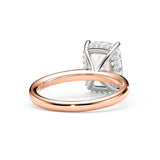 TIFFANY | Hidden Halo Elongated Cushion Diamond Ring in Rose & White Gold