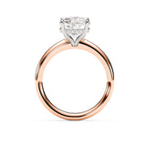 TIFFANY | Hidden Halo Elongated Cushion Diamond Ring in Rose & White Gold