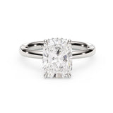TIFFANY | Hidden Halo Elongated Cushion Diamond Ring in White Gold