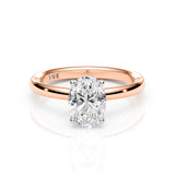 TIFFANY | Hidden Halo Oval Shape Diamond Ring in Rose & White Gold