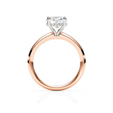 TIFFANY | Hidden Halo Oval Shape Diamond Ring in Rose & White Gold