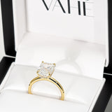 TIFFANY | Hidden Halo Elongated Cushion Diamond Ring in Yellow Gold