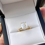 TIFFANY | Hidden Halo Elongated Cushion Diamond Ring in Yellow Gold