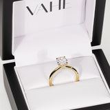 TIFFANY | Hidden Halo Oval Shape Diamond Ring in Yellow Gold