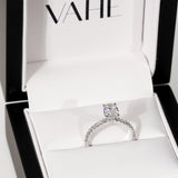 LUNA | Hidden Halo Oval Shape Diamond Ring in White Gold