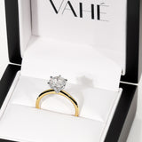 ARIA | Hidden Halo Round Brilliant Diamond Ring in Yellow & White Gold