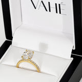 LUNA | Hidden Halo Oval Shape Diamond Ring in Yellow Gold