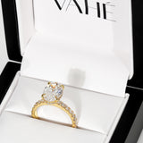 LUNA | Hidden Halo Oval Shape Diamond Ring in Yellow Gold