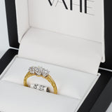 White Diamond Three Stone Ring in 18ct Yellow & White Gold (0.58ct tw.)