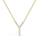 PENELOPE | Diamond Letter Pendant in 18ct Yellow Gold (A-Z)