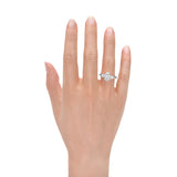 ZARA | Three Stone Oval & Pear Shape Diamond Ring in Platinum