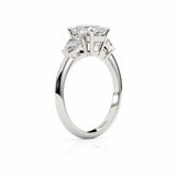 ZARA | Three Stone Oval & Pear Shape Diamond Ring in Platinum