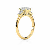 ZARA | Three Stone Oval & Pear Shape Diamond Ring in Yellow Gold