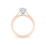 ZIA | Six Claw Solitaire Round Brilliant Diamond Ring in Rose & White Gold