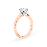 ZIA | Six Claw Solitaire Round Brilliant Diamond Ring in Rose & White Gold