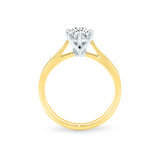 ZIA | Six Claw Solitaire Round Brilliant Diamond Ring in Yellow & White Gold