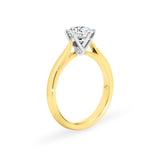 ZIA | Six Claw Solitaire Round Brilliant Diamond Ring in Yellow & White Gold