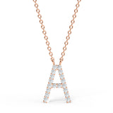 PENELOPE | Diamond Letter Pendant in 9ct Rose Gold (A-Z)