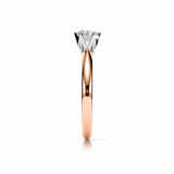 ABI | Sechs-Krappen-Solitärring mit rundem Brillantdiamant in 18 Karat Rosé- und Weißgold