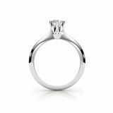 ABI | Six Claw Solitaire Round Brilliant Diamond Ring in Platinum