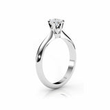 ABI | Six Claw Solitaire Round Brilliant Diamond Ring in Platinum