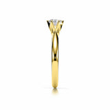 ABI | Six Claw Solitaire Round Brilliant Diamond Ring in Yellow Gold