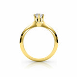 ABI | Six Claw Solitaire Round Brilliant Diamond Ring in Yellow Gold