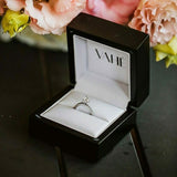 ADALET | Pavé Solitaire Oval Shape Diamond Ring in White Gold