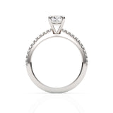 ADALET | Pavé Solitaire Oval Shape Diamond Ring in White Gold