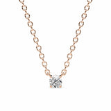 ADRIANA | Round Diamond 4 Prong Solitaire Pendant in Rose Gold