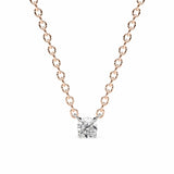 ADRIANA | Round Diamond 4 Prong Solitaire Pendant in Rose & White Gold