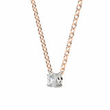 ADRIANA | Round Diamond 4 Prong Solitaire Pendant in Rose & White Gold