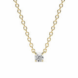 ADRIANA | Round Diamond 4 Prong Solitaire Pendant in Yellow Gold