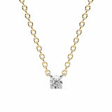 ADRIANA | Round Diamond 4 Prong Solitaire Pendant in Yellow & White Gold