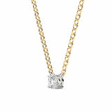 ADRIANA | Round Diamond 4 Prong Solitaire Pendant in Yellow & White Gold