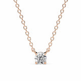 ADRIANA | Round Diamond 4 Prong Solitaire Pendant in Rose Gold