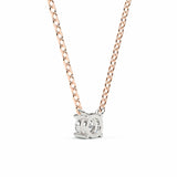 ADRIANA | Round Diamond 4 Prong Solitaire Pendant in Rose & White Gold