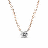 ADRIANA | Round Diamond 4 Prong Solitaire Pendant in Rose & White Gold