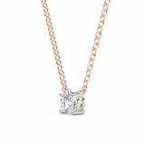 ADRIANA | Round Diamond 4 Prong Solitaire Pendant in Rose & White Gold