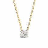 ADRIANA | Round Diamond 4 Prong Solitaire Pendant in Yellow & White Gold