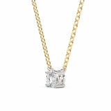 ADRIANA | Round Diamond 4 Prong Solitaire Pendant in Yellow & White Gold