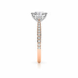 ADRIANA | Tapered Solitaire Round Brilliant Diamond Ring in Rose & White Gold