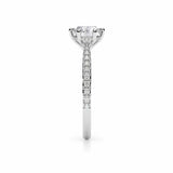 ADRIANA | Tapered Solitaire Round Brilliant Diamond Ring in Platinum