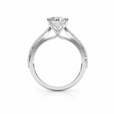 ADRIANA | Tapered Solitaire Round Brilliant Diamond Ring in Platinum