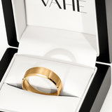 AIDEN | Flat Bevelled Edge Ring in Yellow Gold (4mm-8mm)
