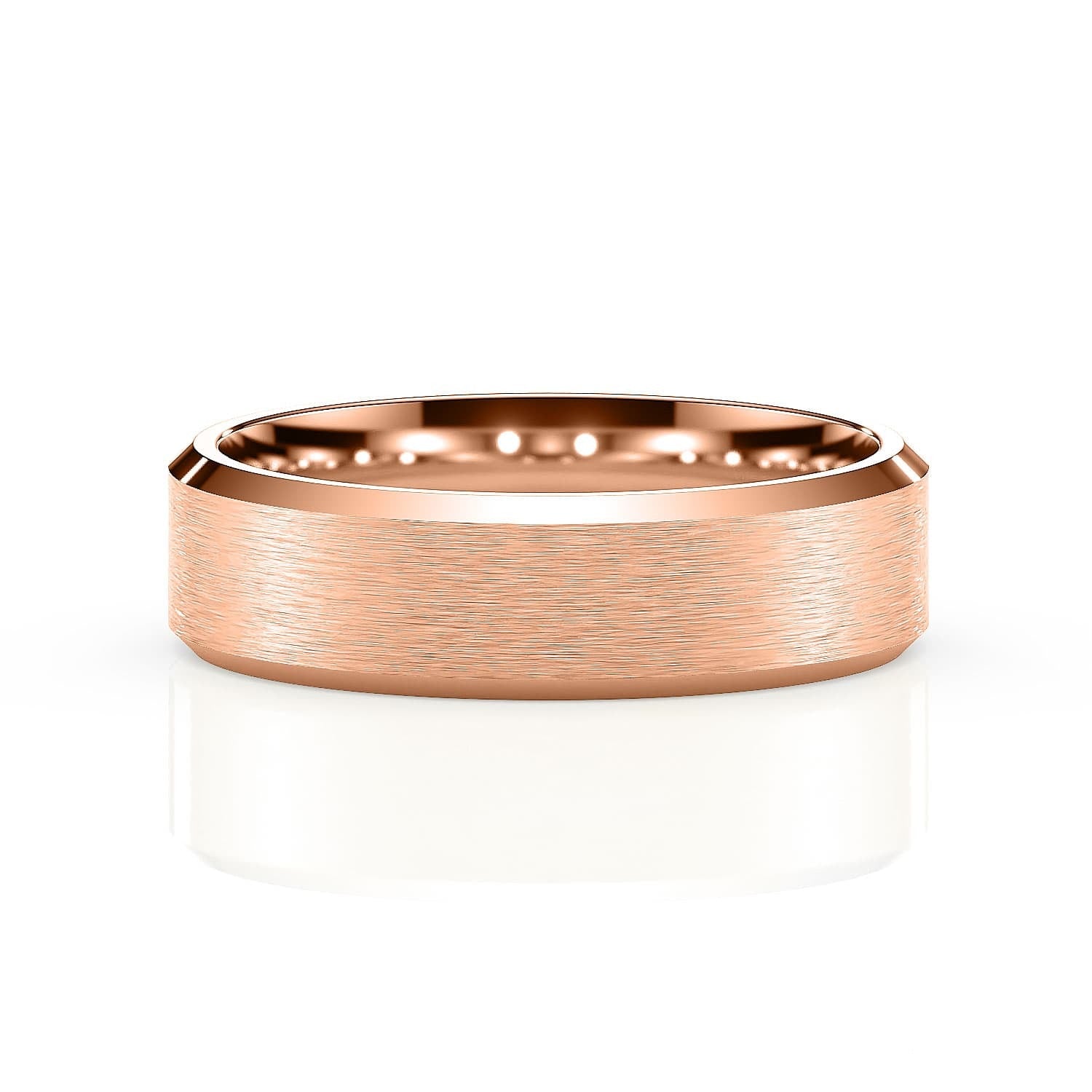 AIDEN | Flat Bevelled Edge Ring in Rose Gold (4mm-8mm)