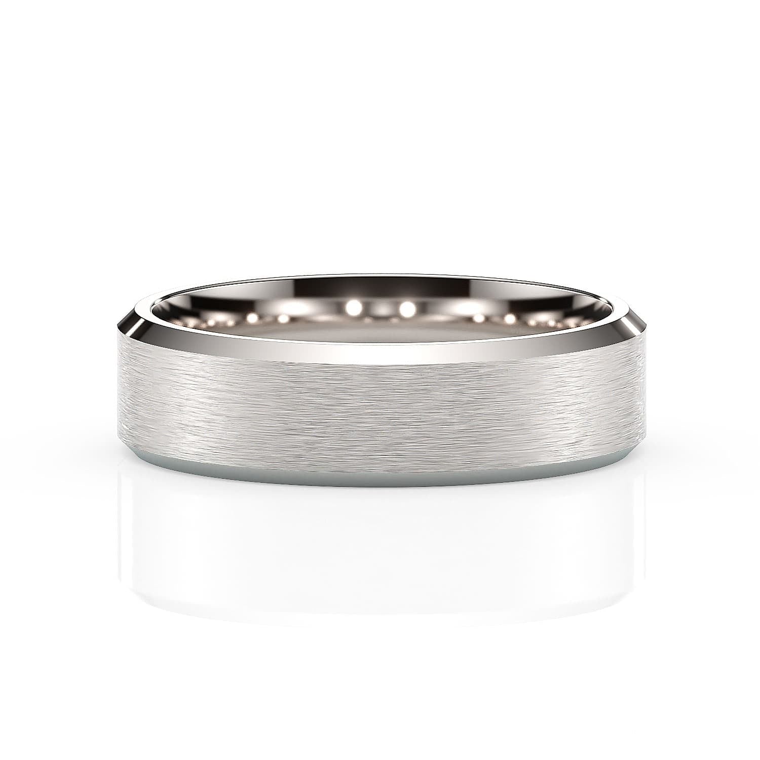 AIDEN | Flat Bevelled Edge Ring in Platinum (4mm-8mm)