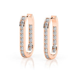 ALISON | Channel Set Diamond Huggies in Rose Gold (1.20ct tw.)